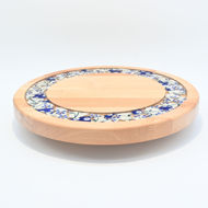 Obrazek Taca ozdobna obrotowa mała ceramika – KWIATY MIX