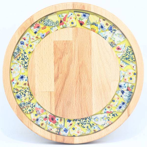 Picture of SMALL DECOR ROUND BOARD Flowers Mix