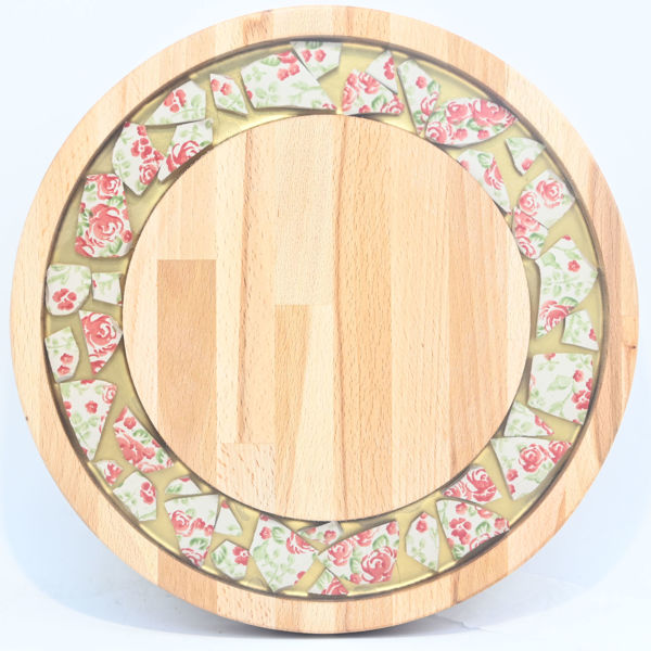 Picture of SMALL DECOR ROUND BOARD Flowers Mix