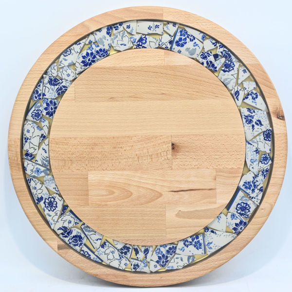 Picture of BIG DECOR ROUND BOARD with Ceramic Flowers MIX