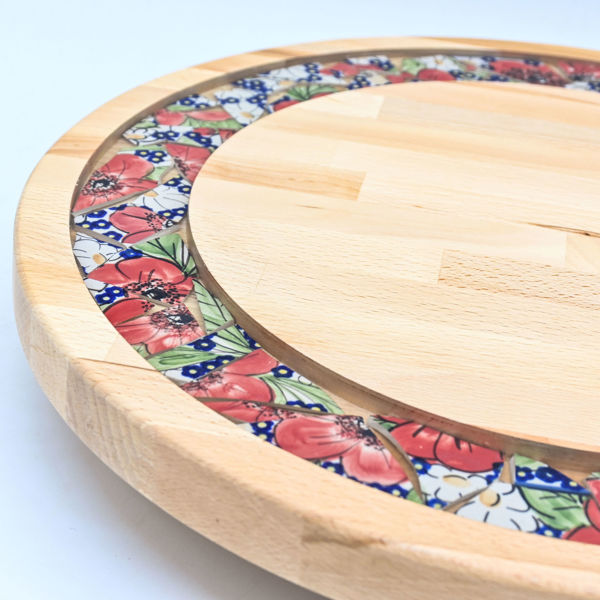 Picture of BIG DECOR ROUND BOARD with Ceramic Flowers MIX