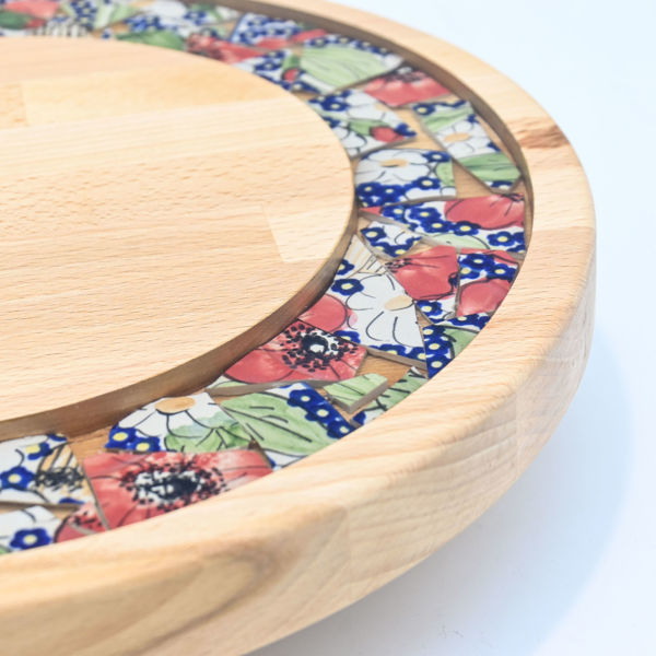 Obrazek Taca mała obrotowa - Ceramika Kwiaty MIX