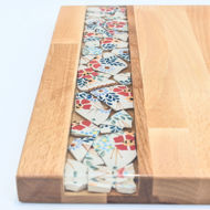 Obrazek Taca duża prost - ceramika Kwiaty MIX