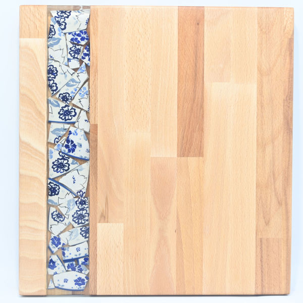 Obrazek Taca duża prost - ceramika Kwiaty MIX