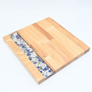 Obrazek Taca duża prost - ceramika Kwiaty MIX