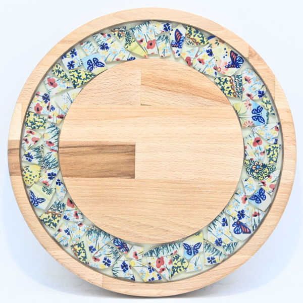 Picture of SMALL DECOR ROUND BOARD Flowers Mix