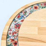 Picture of BIG DECOR ROUND BOARD with Ceramic Flowers MIX