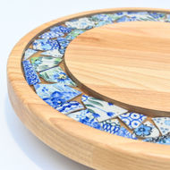 Obrazek Taca mała obrotowa - ceramika MIX  KWIATY