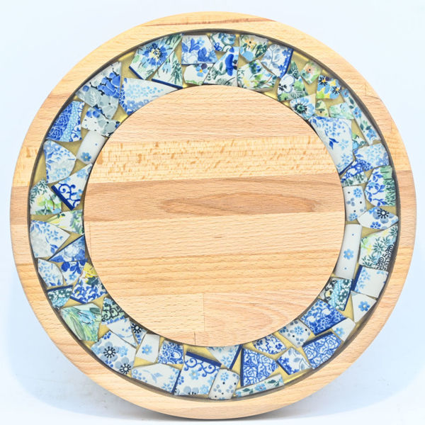 Obrazek Taca mała obrotowa - ceramika MIX KWIATY