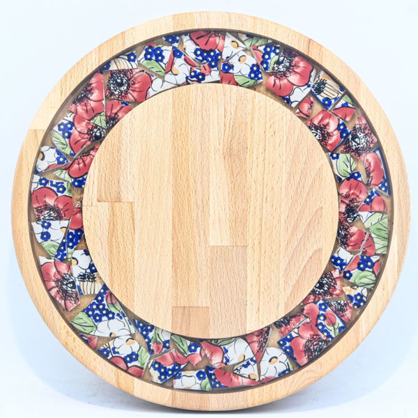 Obrazek Taca mała obrotowa - ceramika MIX KWIATY