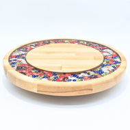 Obrazek Taca mała obrotowa - ceramika MIX KWIATY